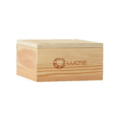 8" x 8" x 3.5" Large Square Wooden Box