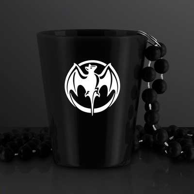 Black Shot Glass Bead Necklace 1.5 oz. (NON-Light Up) - PRINTED