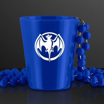 Blue Shot Glass Bead Necklace 1.5 oz. (NON-Light Up) - PRINTED